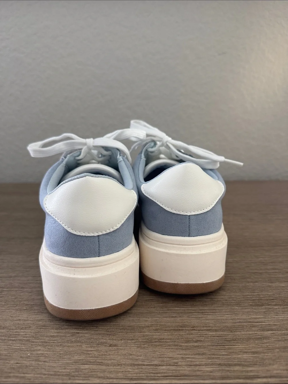 Madden Girl Powder Blue and White Platform Sneakers